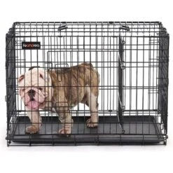 Songmics FEANDREA Gabbia Metallica Pieghevole Per Cani Con 2 Porte, L (92,5 X 57,5 X 64 Cm), Nero -Cibi per cani in Italia 92552025 4
