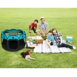 None Box Per Cuccioli Blu - Box Per Animali Domestici Di Grandi Dimensioni Box Per Cuccioli Cani, Gatti Gattini, Piccoli Animali Recinzioni Pieghevoli Per Animali Domestici -Cibi per cani in Italia 93111308 4