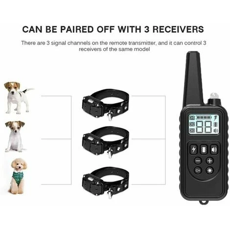 Collare Da Addestramento Per Cani Da 800 Metri, Collare Per Cani Da Addestramento Remoto Impermeabile Con 99 Livelli Di Urti E Vibrazioni E Luce LED, Ricaricabile (3 Ricevitori) 4 Collare Da Addestramento Per Cani Da 800 Metri, Collare Per Cani Da Addestramento Remoto Impermeabile Con 99 Livelli Di Urti E Vibrazioni E Luce LED, Ricaricabile (3 Ricevitori) - immagine 2