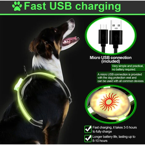 Randaco Imbracatura Per Cani A LED Traspirante Imbracatura Pettorale A LED Modalità Di Illuminazione Riflettente M 7 Randaco Imbracatura Per Cani A LED Traspirante Imbracatura Pettorale A LED Modalità Di Illuminazione Riflettente M - immagine 5