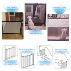 Cancello Di Sicurezza Per Cani Cancello Di Sicurezza Per Bambini Pieghevole Per Recinzione In Rete Per Animali Domestici Sicuro Da Installare 110 72 Cm -Cibi per cani in Italia 93427808 4