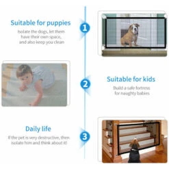 Cancello Di Sicurezza Per Cani Cancello Di Sicurezza Per Bambini Pieghevole Per Recinzione In Rete Per Animali Domestici Sicuro Da Installare 110 72 Cm -Cibi per cani in Italia 93427808 5