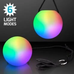 LED Poi Ball Swirling Light Rave Toy (Set Di 2) Palline Poi Che Cambiano Colore -Cibi per cani in Italia 93429739 3