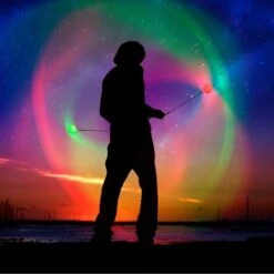 LED Poi Ball Swirling Light Rave Toy (Set Di 2) Palline Poi Che Cambiano Colore -Cibi per cani in Italia 93429739 4