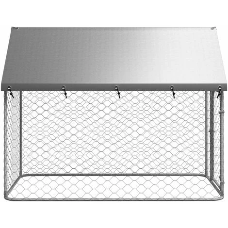 Nova Box Gabbia Per Cani Da Esterno Con Tetto In Acciaio Varie Dimensioni Dimensioni: 200 X 100 X 150 Cm 5 Nova Box Gabbia Per Cani Da Esterno Con Tetto In Acciaio Varie Dimensioni Dimensioni: 200 X 100 X 150 Cm - immagine 3