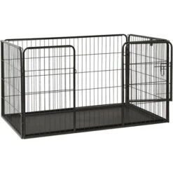 Nova Box Per Cuccioli In Acciaio Nero Con Porta Battente Varie Dimensioni Dimensioni: 123 X 77,5 X 74,5 Cm -Cibi per cani in Italia 94024890 3