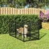 Nova Recinzione Per Cani Nera Gabbia 193,5x97x100 Cm In Acciaio -Cibi per cani in Italia 94025087 1