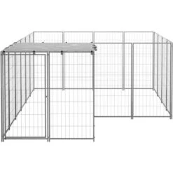 Nova Recinto Gabbia Per Cani Argento In Acciaio Resistente Varie Dimensioni Dimensioni: 6.05 M² -Cibi per cani in Italia 94026224 3