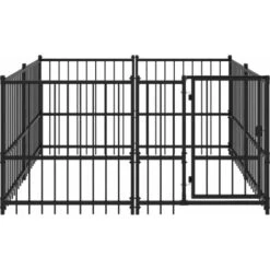 Nova Recinto Gabbia Per Cani Da Esterno In Acciaio Nero Resistente Varie Dimensioni Dimensioni: 194 X 193.5 X 100 Cm -Cibi per cani in Italia 94027000 3