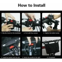 Cestino Per Bici Cestino Per Cani Pieghevole Staccabile, Con Cestello Per Manubrio Bici Regolabile A Sgancio Rapido Facile Da Installare - -Cibi per cani in Italia 94169651 5