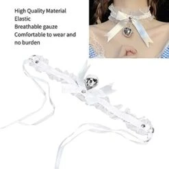 Collana Con Campanella Di Garza Sexy Carina Collana Di San Valentino Collana Per Ragazza In Puro Stile Di Lussuria Per Feste In Maschera Di Halloween (bianca) -Cibi per cani in Italia 94290432 5