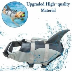 Giubbotto Salvagente Shark Per Cani, Giubbotto Salvagente Per Cani Con Maniglia Di Salvataggio, Giubbotto Di Sicurezza Ripstop, Giubbotto Di Salvataggio Con Ottima Galleggiabilità, Regolabile -Cibi per cani in Italia 94295194 3