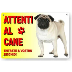 Attenti Al Cane Cartello Targa Carlino