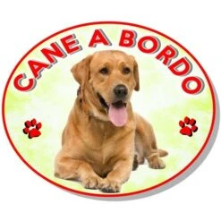 Adesivo Vetrofania Cane A Bordo Cane Labrador