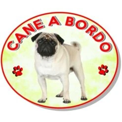 Adesivo Vetrofania Cane A Bordo Carlino