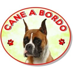 Adesivo Vetrofania Cane A Bordo Boxer