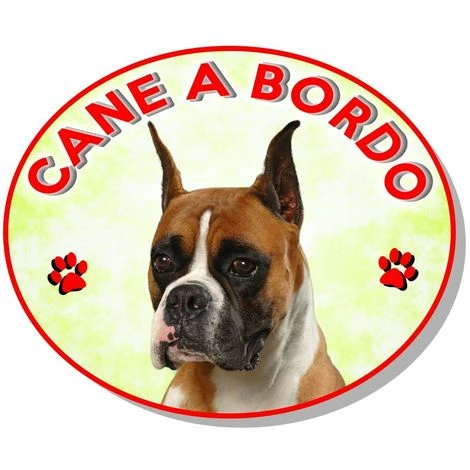 Adesivo Vetrofania Cane A Bordo Boxer 3 Adesivo Vetrofania Cane A Bordo Boxer