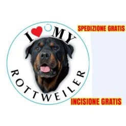 Medaglietta Per Cane Rottweiler Incisione E Spedizione Gratis