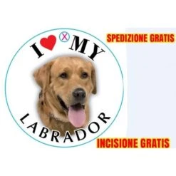 Medaglietta Per Cane Labrador Incisione E Spedizione Gratis