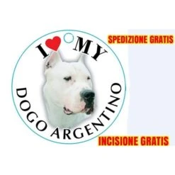 Medaglietta Per Cane Dogo Argentino Spedizione E Incisione Gratis