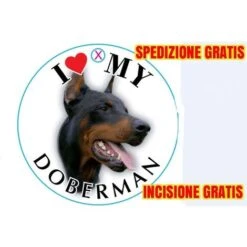 Medaglietta Per Cane Doberman Spedizione E Incisione Gratis