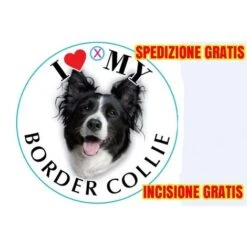 Medaglietta Per Cane Border Collie Spedizione E Incisione Gratis