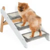 Relaxdays Scaletta A 3 Gradini Per Cani Piccoli E Gatti, Per Letto E Divano, Pelosa, HLP: 41x39x69 Cm, Bianco Grigio -Cibi per cani in Italia 95074441 1