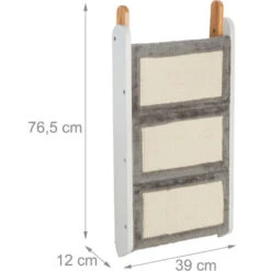 Relaxdays Scaletta A 3 Gradini Per Cani Piccoli E Gatti, Per Letto E Divano, Pelosa, HLP: 41x39x69 Cm, Bianco Grigio -Cibi per cani in Italia 95074441 5