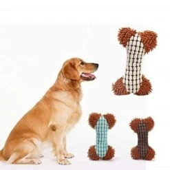Trade Shop - Gioco Peluche Osso Morbido Suono Stridulo Tessuto Per Cani Masticare Morde Denti
