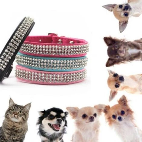 Trade Shop - Collare Con Strass Per Cani Cane Gatti Animali Pet Brillantini Colori Assortiti 3 Trade Shop - Collare Con Strass Per Cani Cane Gatti Animali Pet Brillantini Colori Assortiti