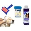 Trade Shop - Kit Pulizia Cani Shampoo Azione Districante Salviettine Spazzola Cardatore Pelo Lungo