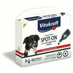 Trade Shop - 3 Pipette Trattamento Antiparassitario Cane Pulci Zecche Taglia Media 10 20 Kg