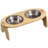 Trade Shop - Ciotola Doppia Rialzata Per Cani Gatti Con Base In Legno Per Animali Domestici -Cibi per cani in Italia 95106853 1
