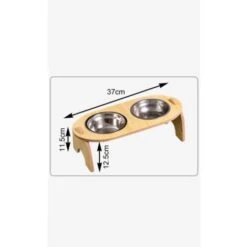 Trade Shop - Ciotola Doppia Rialzata Per Cani Gatti Con Base In Legno Per Animali Domestici -Cibi per cani in Italia 95106853 3