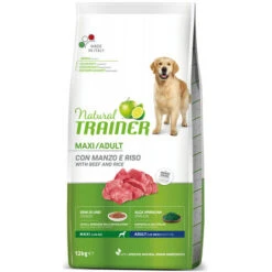 Trainer Natural Per Cane Adult Maxi Con Manzo, Riso, Semi Di Lino E Alga Spirulina Da 12 Kg