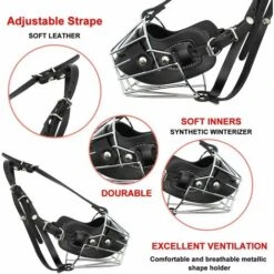 Museruola In Metallo Museruola Per Cani Museruola In Pelle Per Cani Di Grossa Taglia Mordere E Sicurezza Per La Maggior Parte Dei Cani -Cibi per cani in Italia 95345412 4