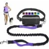 Guinzaglio Per Cani A Mani Libere Per Corsa, Camminata, Addestramento, Escursionismo, Elastico Riflettente Ammortizzante A Doppia Impugnatura, Cintura E Marsupio Regolabili, Ideale Per Cani Di Taglia