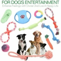 Set Di 10 Pezzi Di Corda Per Tirare Il Giocattolo Del Cane, Palla, Nodo, Carota, Frisbee, Corda Per Tong, Giocattolo Da Masticare Per Cani Lavabile Con Fibbia In TPR -Cibi per cani in Italia 95564266 2