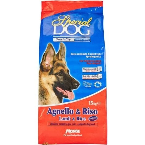 CROCCHETTE PER CANI MONGE SPECIAL DOG PREMIUM 15KG ADULT AGNELLO E RISO COMPLETO 3 CROCCHETTE PER CANI MONGE SPECIAL DOG PREMIUM 15KG ADULT AGNELLO E RISO COMPLETO