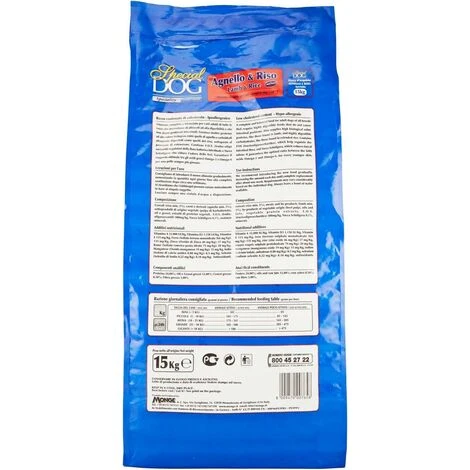 CROCCHETTE PER CANI MONGE SPECIAL DOG PREMIUM 15KG ADULT AGNELLO E RISO COMPLETO 4 CROCCHETTE PER CANI MONGE SPECIAL DOG PREMIUM 15KG ADULT AGNELLO E RISO COMPLETO - immagine 2