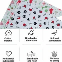 Bandane Natalizie Per Animali Domestici, 2 Sciarpe Di Stoffa Di Saliva, Set Di Foulard Per Animali Domestici, Bavaglini Triangolari Per Animali Domestici, Bandane Per Cani Belle E Morbide (stile 2) -Cibi per cani in Italia 95860622 3