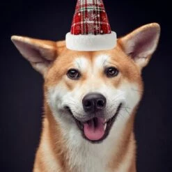 Cappello Natalizio Per Animali Domestici Fiocco Di Neve Scozzese Cappello Per Cani E Gatti (rosso) -Cibi per cani in Italia 95860940 4