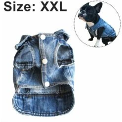 Giacca Di Jeans Per Cani T-shirt Di Jeans Per Cuccioli Blu Vestiti Per Cani Lavabili In Lavatrice Vestiti Comodi E Alla Moda,XXL -Cibi per cani in Italia 95860988 2