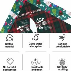 Bandane Natalizie Per Animali Domestici, 2 Sciarpe Di Stoffa Di Saliva, Set Di Foulard Per Animali Domestici Bavaglino A Triangolo Per Animali Domestici, Bandane Per Cani Belle E Morbide (stile 4) -Cibi per cani in Italia 95861125 3