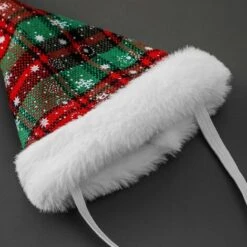 Cappello Natalizio Per Animali Domestici Fiocco Di Neve Scozzese Cappello Per Cani E Gatti (verde) -Cibi per cani in Italia 95861305 4