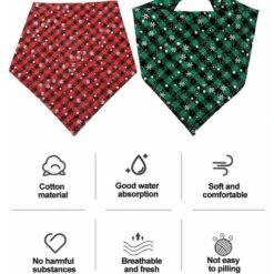 Bandana Natalizia Per Cani, Bandana Per Animali Domestici, Ghetta Con Pettorina A Triangolo Per Cani Di Taglia Piccola, Media, Gatti (stile 1, L) -Cibi per cani in Italia 95861313 3