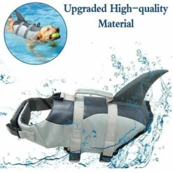 Giubbotto Di Salvataggio Per Cani Shark, Giubbotti Salvagente Per Cani Con Maniglia Di Salvataggio, Giubbotto Di Sicurezza Ripstop, Giubbotto Galleggiante Di Galleggiamento Superiore Regolabile -Cibi per cani in Italia 96226369 3