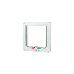 Porta Per Gatti, Porta Piatta In Plastica Con Serratura A 4 Vie Per Finestra Interna, Parete, Porta Esterna, Bianco -Cibi per cani in Italia 96229661 5