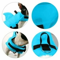 Costume Da Bagno Con Pinna Di Squalo Regolabile Con Giubbotto Di Sicurezza Per Cani (XS, Blu) -Cibi per cani in Italia 96237026 3