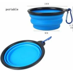 LITZEE Ciotola E Bottiglia Da Viaggio Per Cani Ciotole Da Viaggio Pieghevoli In Silicone Per Cani, Cibo O Acqua Per Escursionismo, Campeggio, Tazza Espandibile, Con Moschettone Blu/Verde -Cibi per cani in Italia 96298015 3